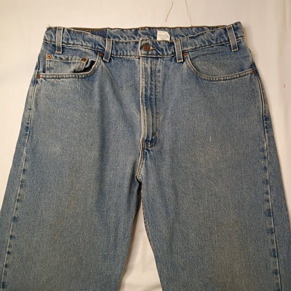Vtg 91 Levis 505 Regular Fit Straight 38x36 (36x32) Denim Blue Jeans Zip Fly USA - Picture 2 of 16